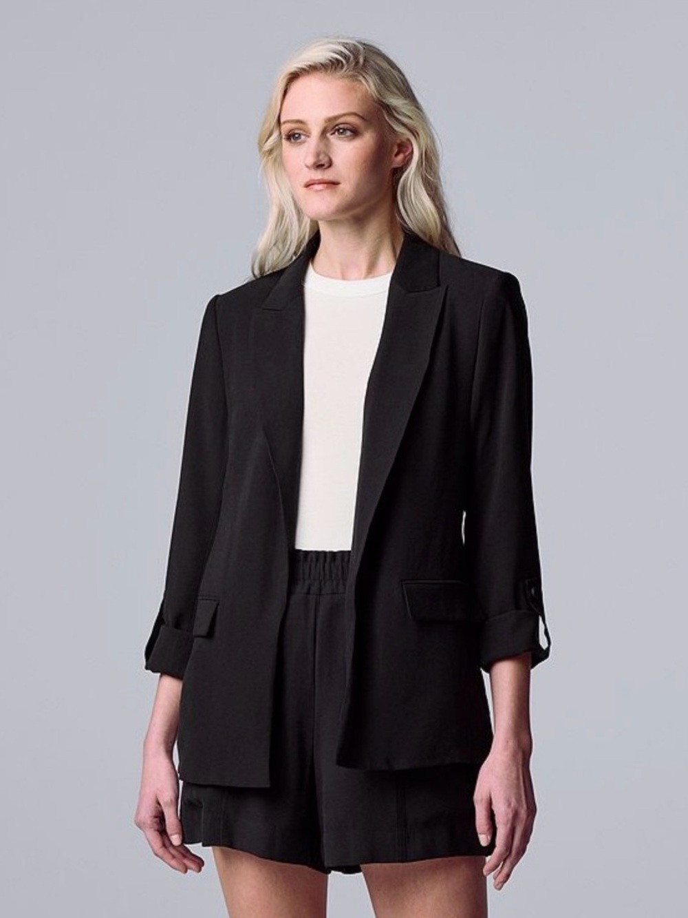 Simply Vera Vera Wang Roll-Up Relaxed Blazer